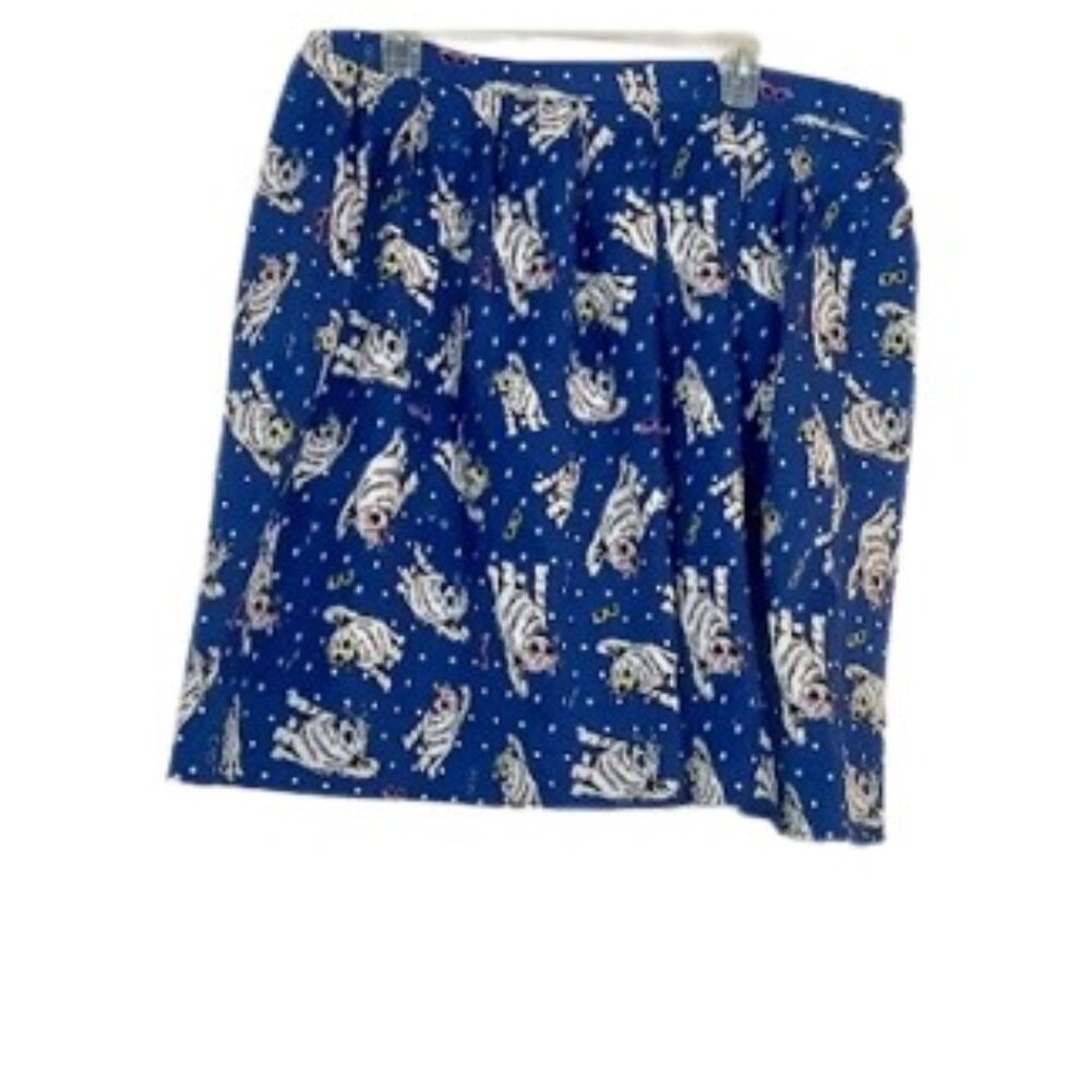 Taydey Womens Mini Skater Skirt Navy Combo Cool Cats in Shades Pockets Plus 2X